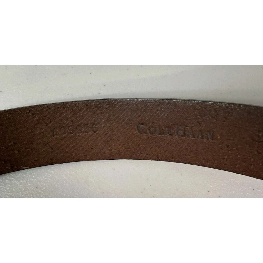 Cole Haan Mens 85/34 Chocolate Brown Genuine Leather Belt Classic Minimalist